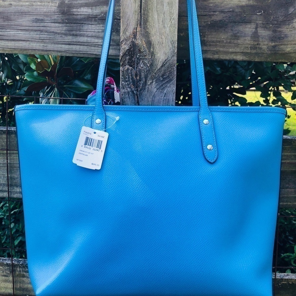 🦋Coach Azure Blue Tote Wallet Scarf Cosmetic Set - Picture 4 of 8